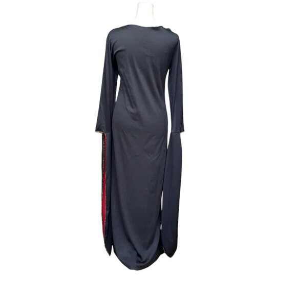 Halloween Vampiress Costume Blood Red & Black LARP Cosplay Goth Lace Up Theater - Picture 7 of 11